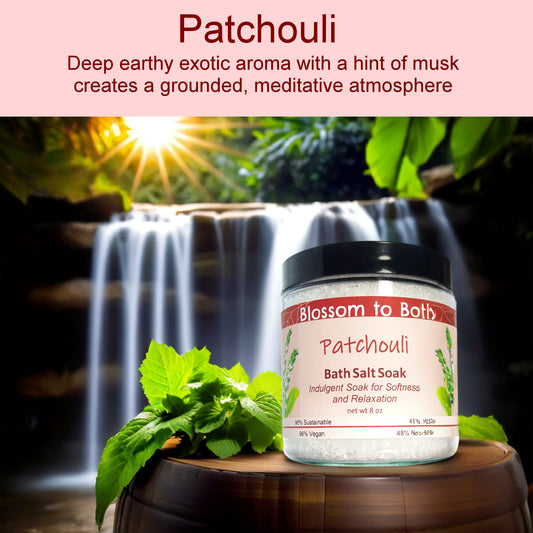 Patchouli Bath Salt Soak (8 ounce) - Pure Essential Oil Fragrance