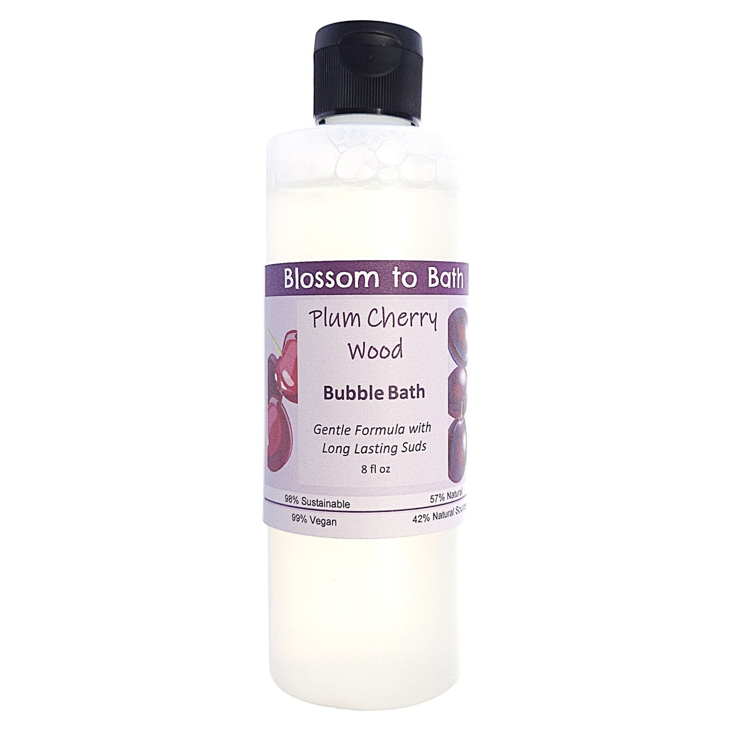 Plum Cherry Wood Bubble Bath (8 ounce) - Phthalate Free Fragrance