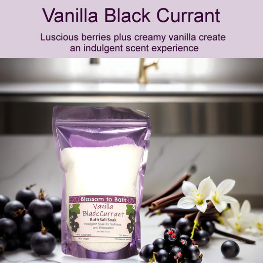 Vanilla Black Currant Bath Salt Soak (16 ounce) - Natural Fragrance