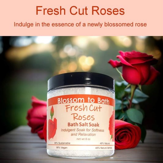 Fresh Cut Roses Bath Salt Soak (8 ounce) - Phthalate Free Fragrance