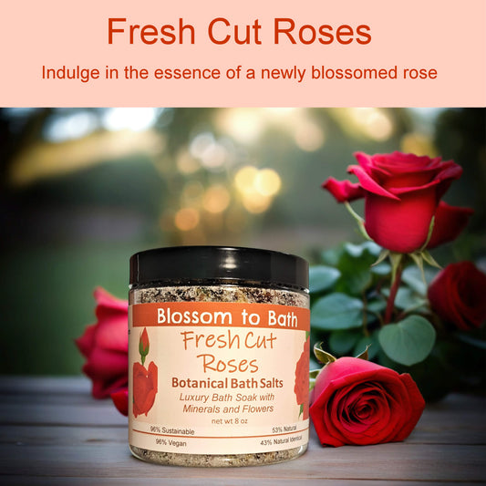 Fresh Cut Roses Botanical Bath Salts (8 ounce) - Phthalate Free Fragrance