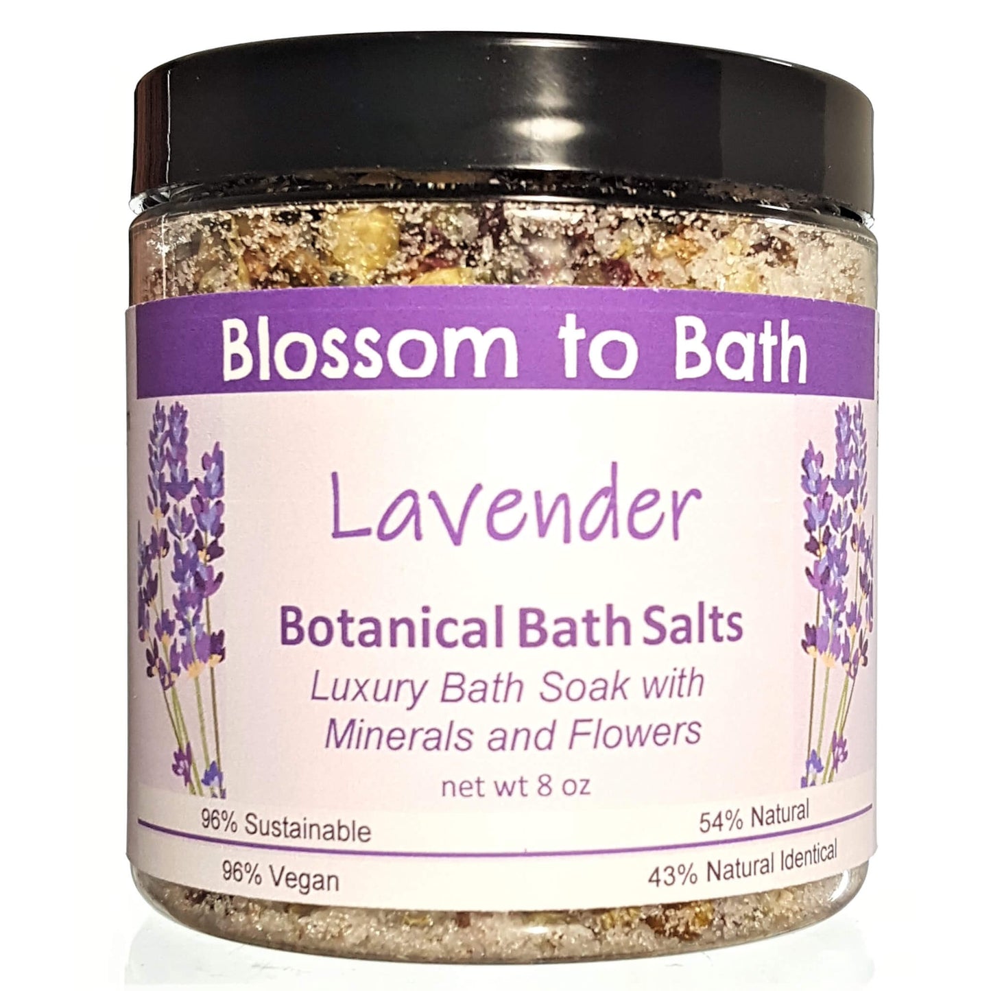 Lavender Botanical Bath Salts (8 ounce) - Pure Essential Oil Fragrance