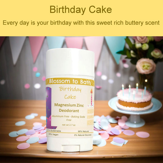 Birthday Cake Magnesium Zinc Deodorant (2.7 ounce) - Natural Fragrance