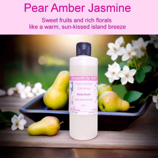 Pear Amber Jasmine Body Wash (8 Ounce) - Phthalate Free Fragrance