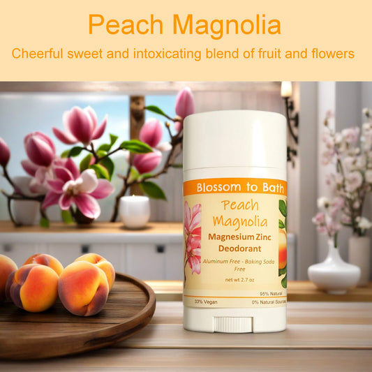 Peach Magnolia Magnesium Zinc Deodorant (2.7 ounce) - Phthalate Free Fragrance