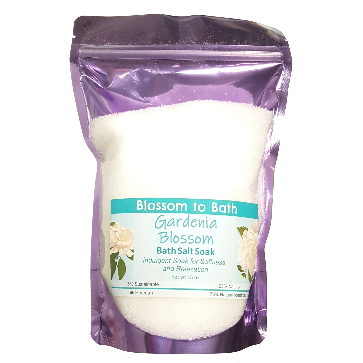 Gardenia Blossom Bath Salt Soak (16 ounce) - Phthalate Free Fragrance