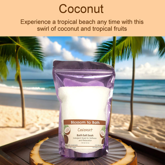 Coconut Bath Salt Soak (16 ounce) - Phthalate Free Fragrance