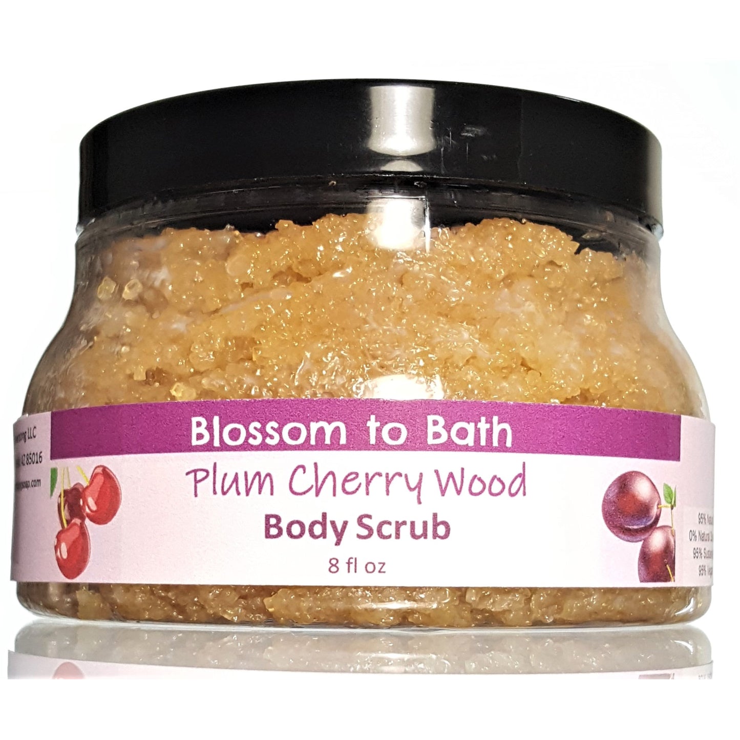 Plum Cherry Wood Body Scrub (8 Ounce) - Phthalate Free Fragrance