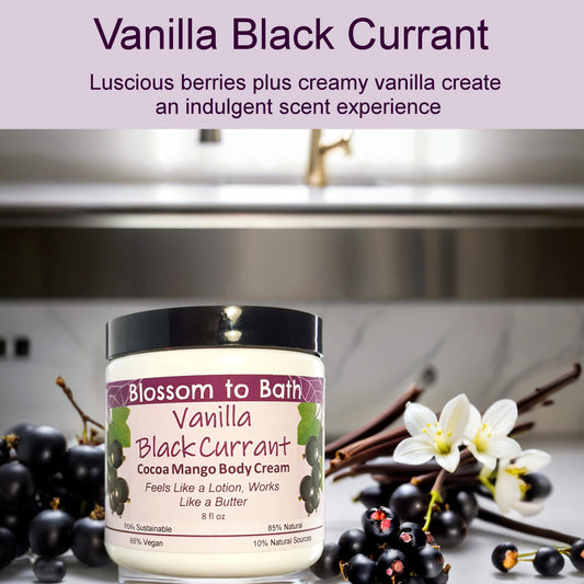 Vanilla Black Currant Cocoa Mango Body Cream (8 Ounce) - Natural Fragrance