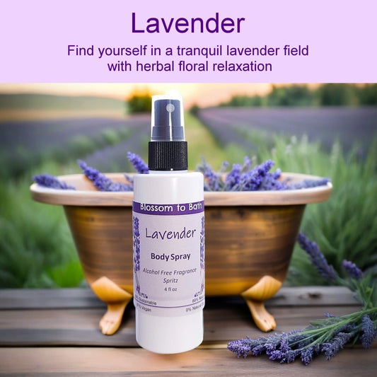 Lavender Body Spray  (4 Ounce) - Pure Essential Oil Fragrance