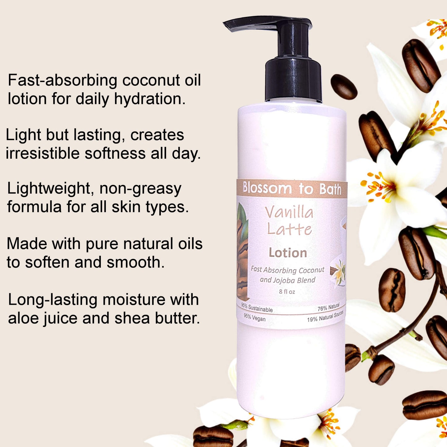 Vanilla Latte Lotion (8 Ounce) - Phthalate Free Fragrance