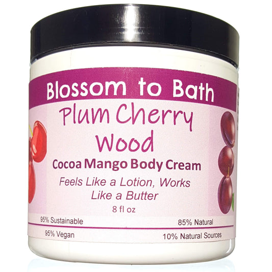 Plum Cherry Wood Cocoa Mango Body Cream (8 Ounce) - Phthalate Free Fragrance