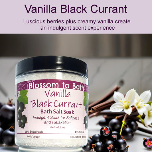 Vanilla Black Currant Bath Salt Soak (8 ounce) - Natural Fragrance