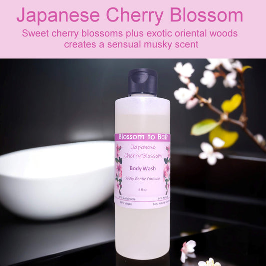 Japanese Cherry Blossom Body Wash (8 Ounce) - Phthalate Free Fragrance