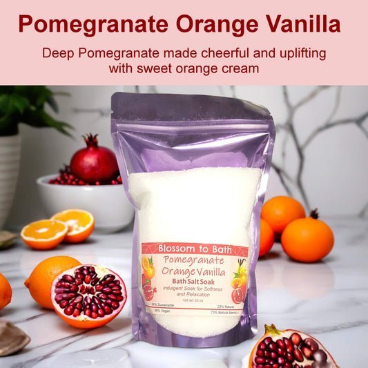 Pomegranate Orange Vanilla Bath Salt Soak (16 ounce) - Natural Fragrance