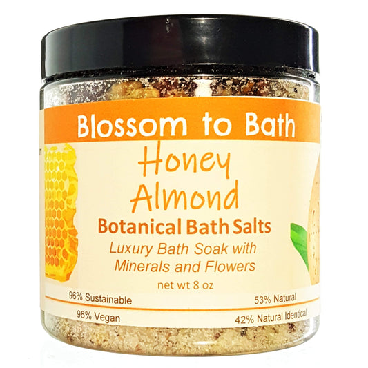 Honey Almond Botanical Bath Salts (8 ounce) - Phthalate Free Fragrance