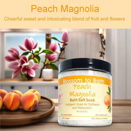 Peach Magnolia Bath Salt Soak (8 ounce) - Phthalate Free Fragrance