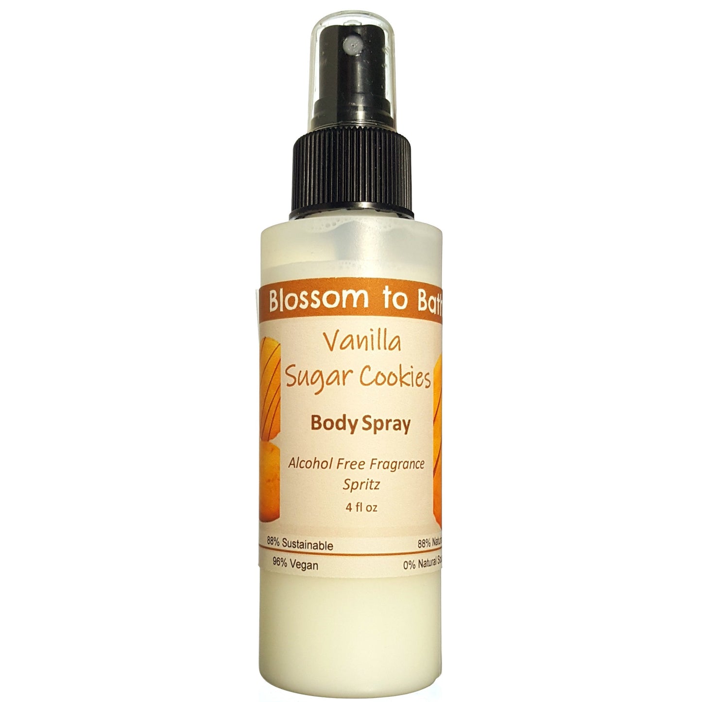 Buy Blossom to Bath Vanilla Sugar Cookies Body Spray from Flowersong Soap Studio.  Natural  freshening of skin, linens, or air  Smells like sugar cookies in the oven.