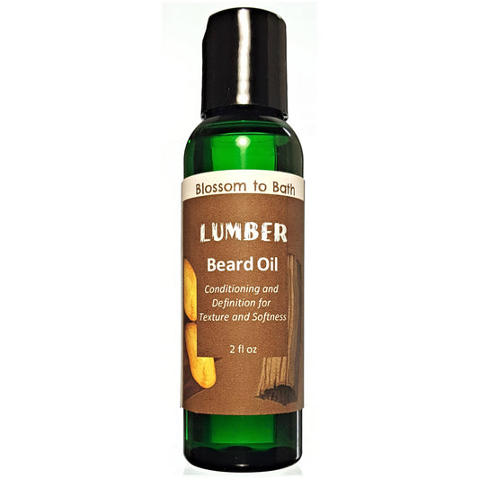 Buy Blossom to Bath Lumber Beard Oil from Flowersong Soap Studio.  Deepen beard tones and textures while softening with Organic oils to keep your beard at its groomed, conditioned best  A masculine fragrance that echoes fresh cut trees.