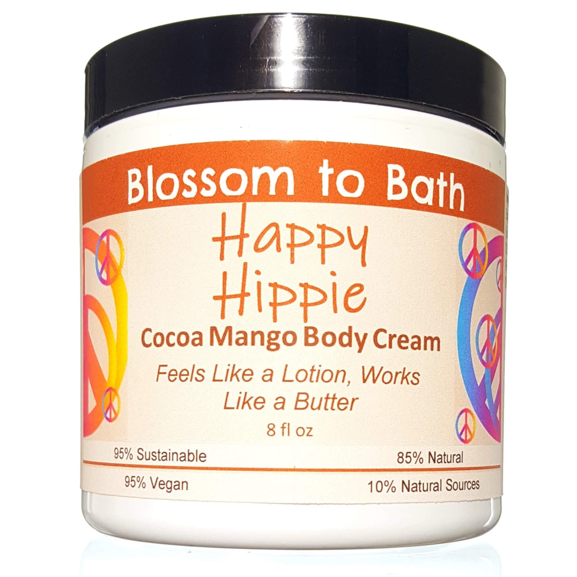 Buy Blossom to Bath Happy Hippie Cocoa Mango Body Cream from Flowersong Soap Studio.  Rich organic butters luxury soften and moisturize even the roughest skin all day  A refreshing herbal fragrance that elevates your mood and your perspective.