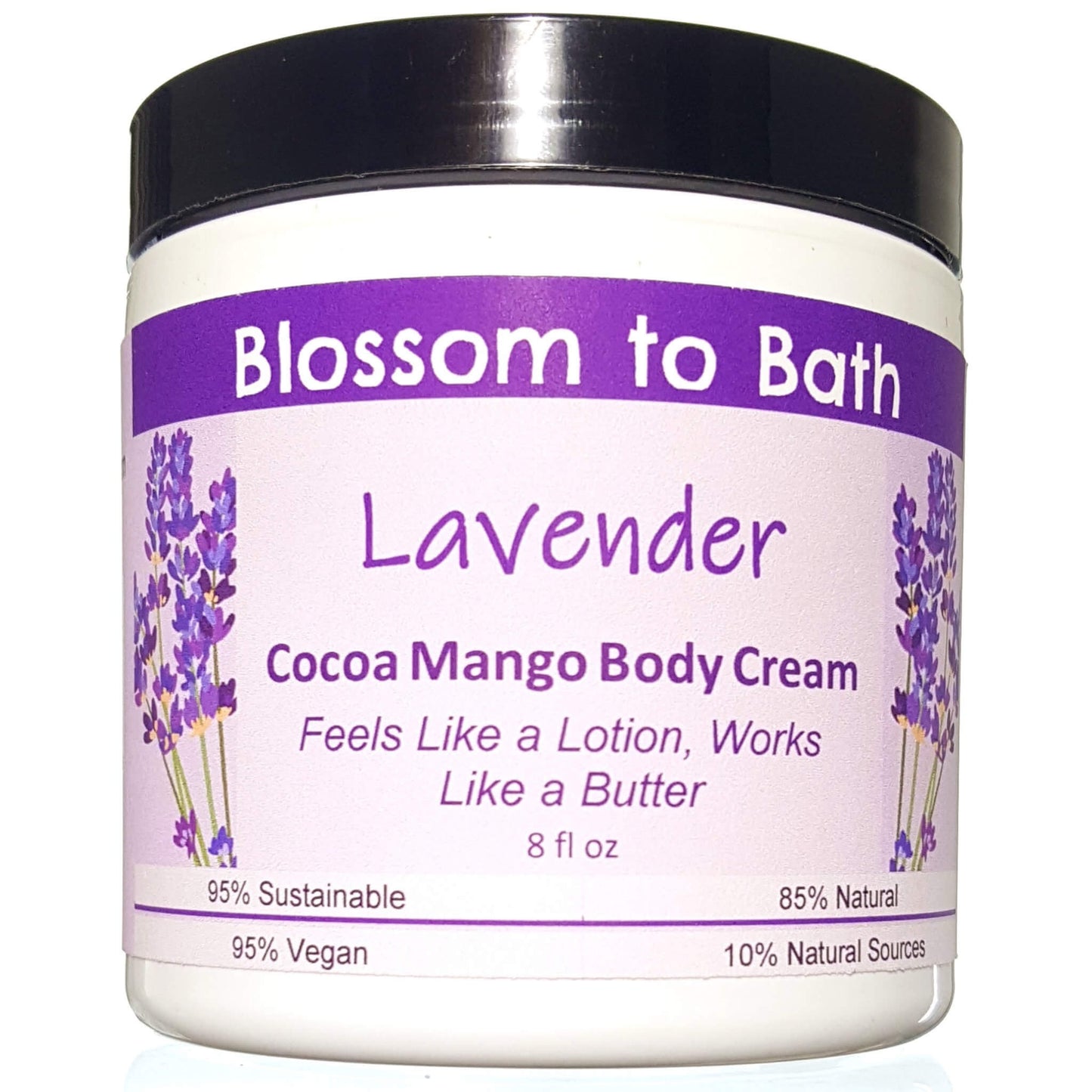 Buy Blossom to Bath Lavender Cocoa Mango Body Cream from Flowersong Soap Studio.  Rich organic butters luxury soften and moisturize even the roughest skin all day  Classic lavender scent that is relaxing and comforting.