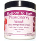 Buy Blossom to Bath Plum Cherry Wood Cocoa Mango Body Cream from Flowersong Soap Studio.  Rich organic butters  soften and moisturize even the roughest skin all day  A charmingly sweet and woodsy fragrance.