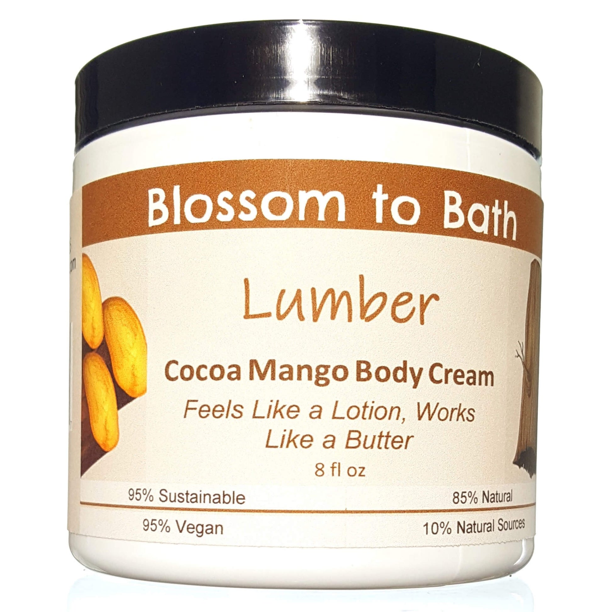 Buy Blossom to Bath Lumber Cocoa Mango Body Cream from Flowersong Soap Studio.  Rich organic butters  soften and moisturize even the roughest skin all day  A masculine fragrance that echoes fresh cut trees.