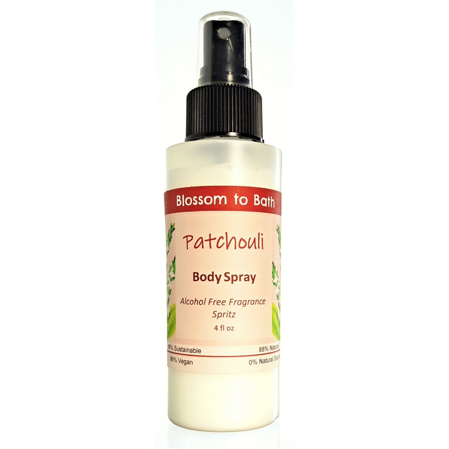 Buy Blossom to Bath Patchouli Body Spray from Flowersong Soap Studio.  Natural luxurious freshening of skin, linens, or air  The pure earthy, woody, spicy scent of straight Patchouli.