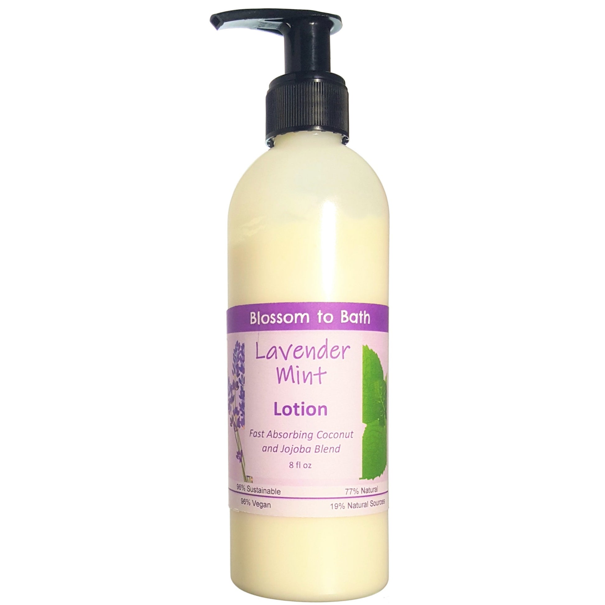 Buy Blossom to Bath Lavender Mint Lotion from Flowersong Soap Studio.  Daily moisture luxury that soaks in quickly made with organic oils and butters that soften and smooth the skin  A cheerfully relaxing combination of lavender and peppermint.