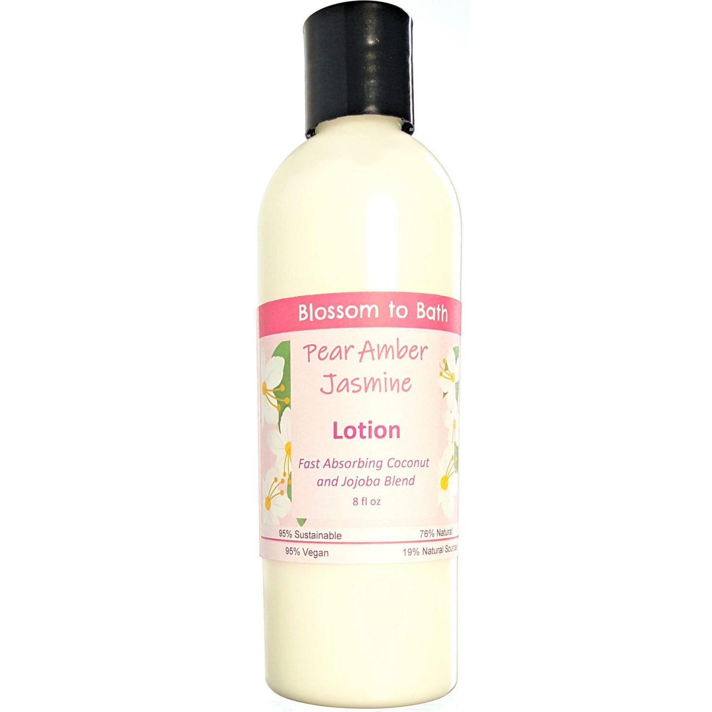 Buy Blossom to Bath Pear Amber Jasmine Lotion from Flowersong Soap Studio.  Daily moisture  that soaks in quickly made with organic oils and butters that soften and smooth the skin  A scent that lets you escape to an island paradise of pear, jasmine, and warm spices.