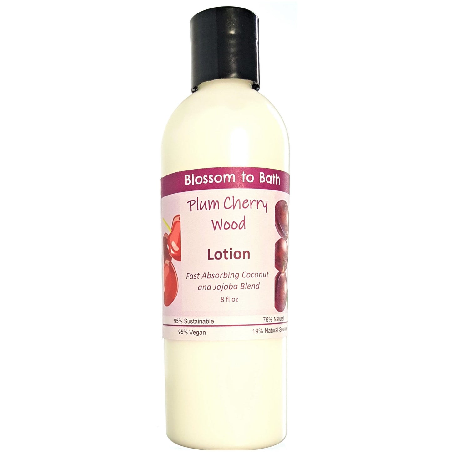 Buy Blossom to Bath Plum Cherry Wood Lotion from Flowersong Soap Studio.  Daily moisture  that soaks in quickly made with organic oils and butters that soften and smooth the skin  A charmingly sweet and woodsy fragrance.