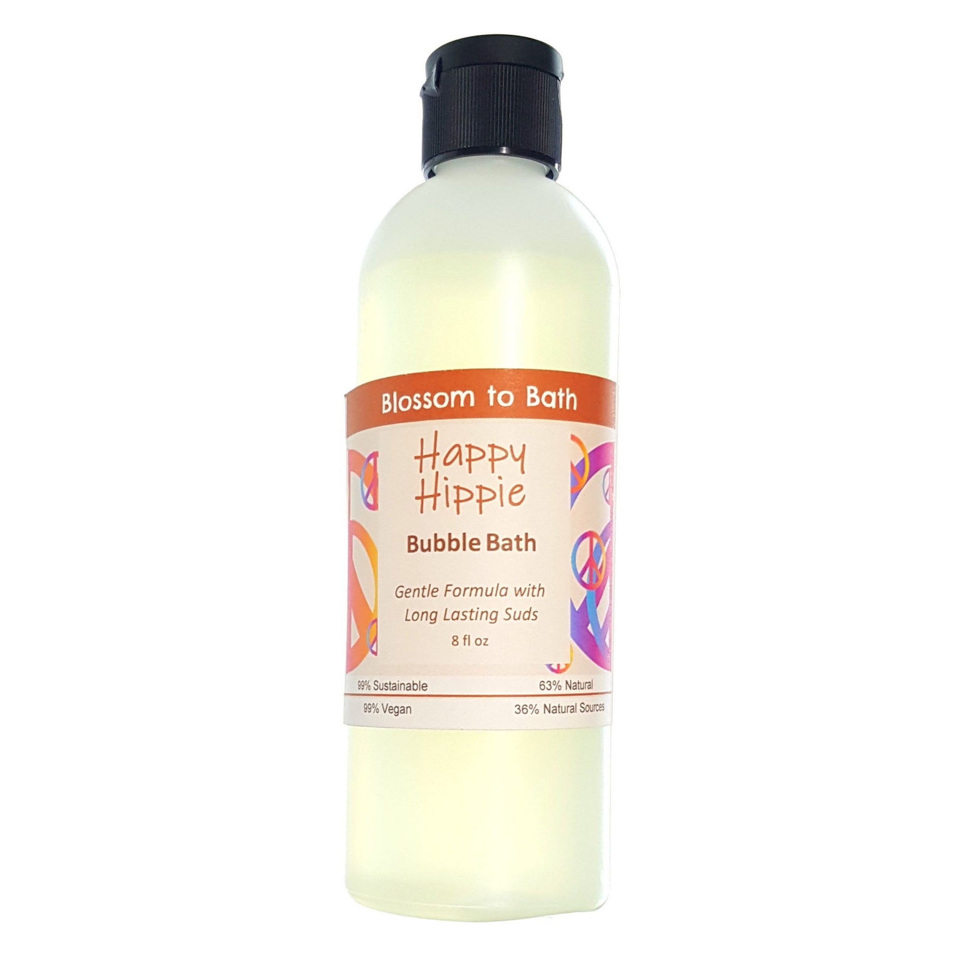 Buy Blossom to Bath Happy Hippie Bubble Bath from Flowersong Soap Studio.  Lively, long lasting luxury bubbles in a gentle plant based formula for maximum relaxation time  A refreshing herbal fragrance that elevates your mood and your perspective.