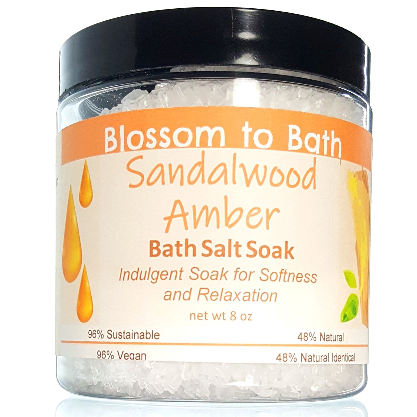Buy Blossom to Bath Sandalwood Amber Bath Salt Soak from Flowersong Soap Studio.  Scented epsom salts for a luxurious soaking experience  An irresistible combination of warm sandalwood and spice.