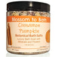 Buy Blossom to Bath Cinnamon Pumpkin Botanical Bath Salts from Flowersong Soap Studio.  A hand selected variety of skin loving botanicals and mineral rich salts for a unique, luxurious soaking experience  An engaging, cheerful scent filled with sweet vanilla and warm spice.