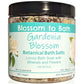 Buy Blossom to Bath Gardenia Blossom Botanical Bath Salts from Flowersong Soap Studio.  A hand selected variety of skin loving botanicals and mineral rich salts for a unique, luxurious soaking experience  Sweet Gardenia in a puff of blooming summer flowers