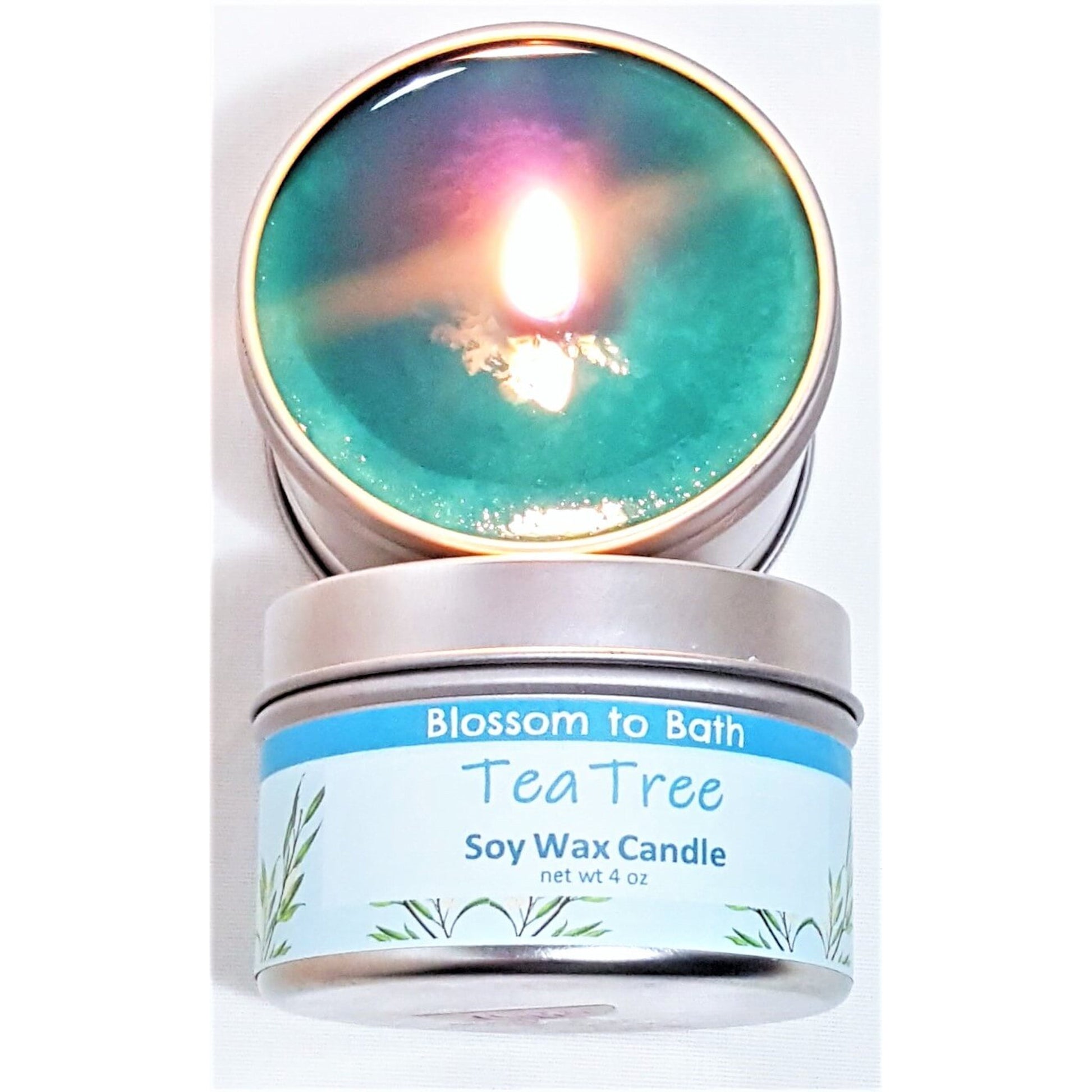 Buy Blossom to Bath Tea Tree Soy Wax Candle from Flowersong Soap Studio.  Fill the air with a charming fragrance that lasts for hours  Tea tree's fresh fragrance embodies a deep down clean.
