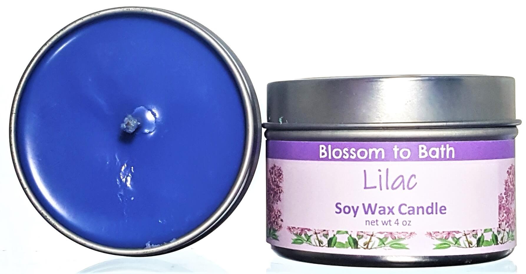 Buy Blossom to Bath Lilac Soy Wax Candle from Flowersong Soap Studio.  Fill the air with a charming fragrance that lasts for hours  The scent of a freshly blooming lilac bush, the embodiment of spring flowers.