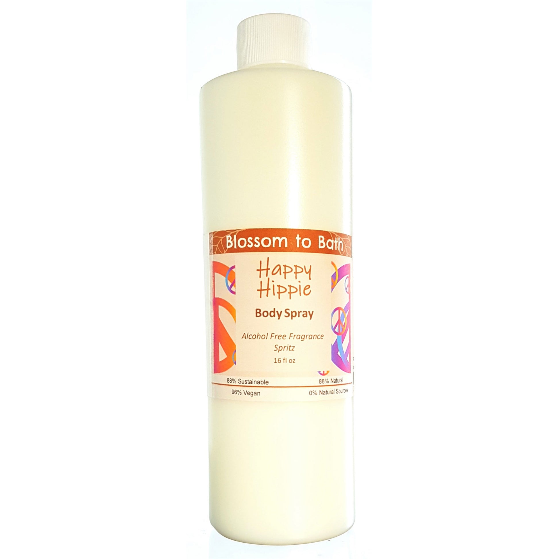 Buy Blossom to Bath Happy Hippie Body Spray from Flowersong Soap Studio.  Natural luxurious freshening of skin, linens, or air  A refreshing herbal fragrance that elevates your mood and your perspective.
