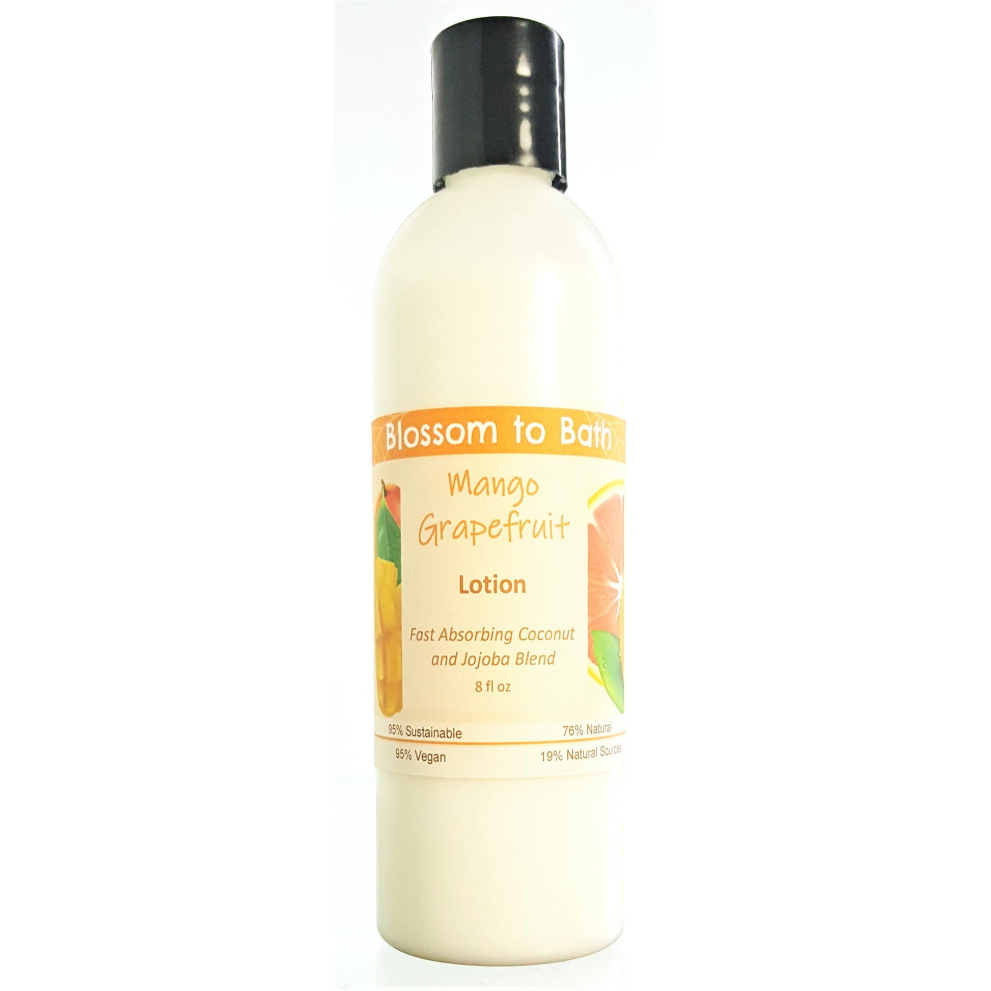 Buy Blossom to Bath Mango Grapefruit Lotion from Flowersong Soap Studio.  Daily moisture luxury that soaks in quickly made with organic oils and butters that soften and smooth the skin  Exotic tropical fruits in a powdery puff of sophisticated freshness.