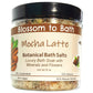 Buy Blossom to Bath Mocha Latte Botanical Bath Salts from Flowersong Soap Studio.  A hand selected variety of skin loving botanicals and mineral rich salts for a unique, luxurious soaking experience  Deep rich chocolate and fragrant coffee combine to form this gourmet coffee smell-alike scent.