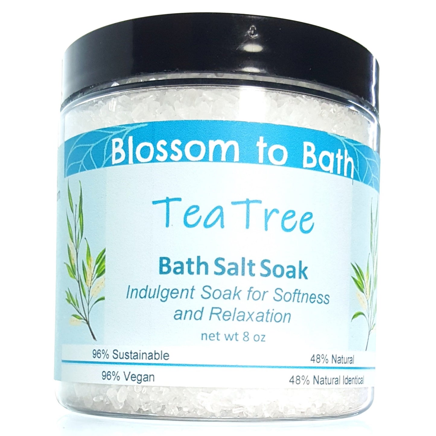 Buy Blossom to Bath Tea Tree Bath Salt Soak from Flowersong Soap Studio.  Scented epsom salts for a luxurious soaking experience  Tea tree's fresh fragrance embodies a deep down clean.