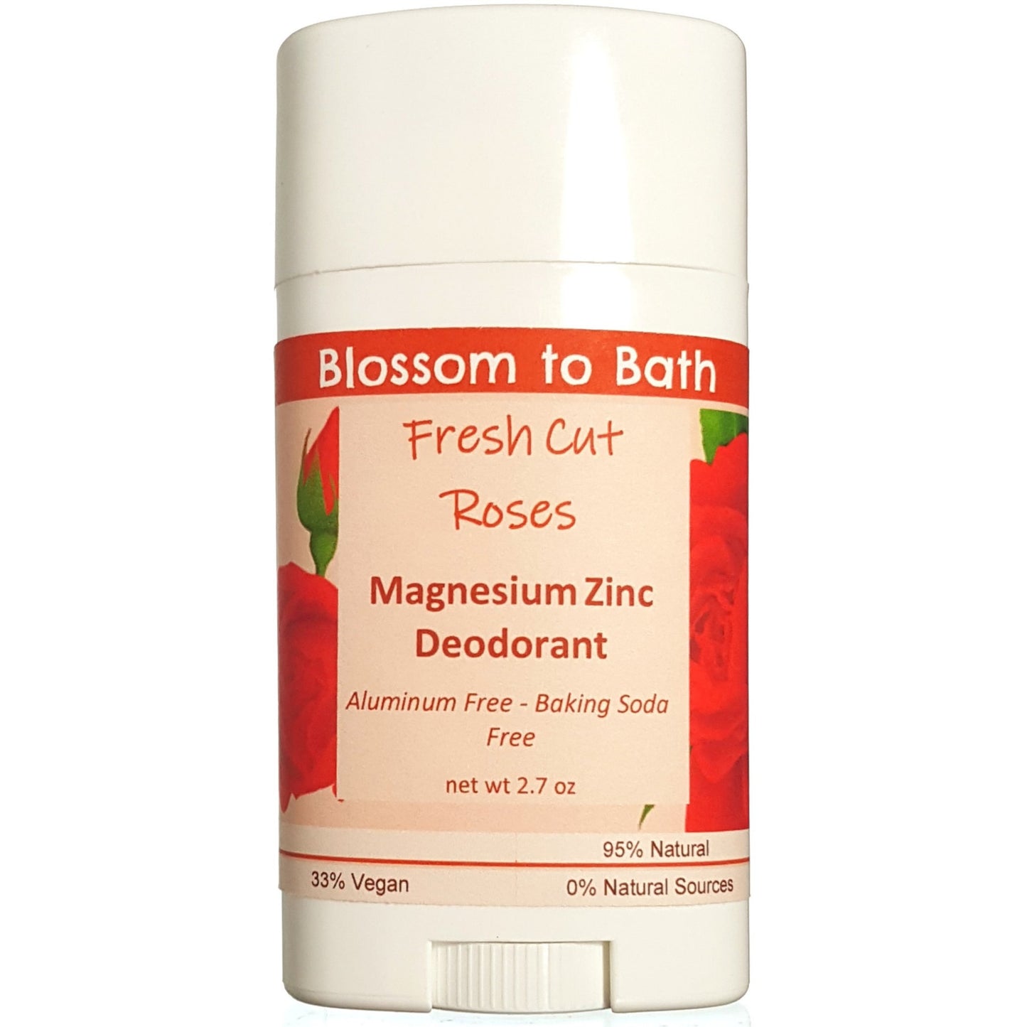 Buy Blossom to Bath Fresh Cut Roses Magnesium Zinc Deodorant from Flowersong Soap Studio.  Long lasting protection made from organic botanicals and butters, made without baking soda, tested in the Arizona heat  A true rose fragrance, the scent captures the splendor of a newly blossomed rose.