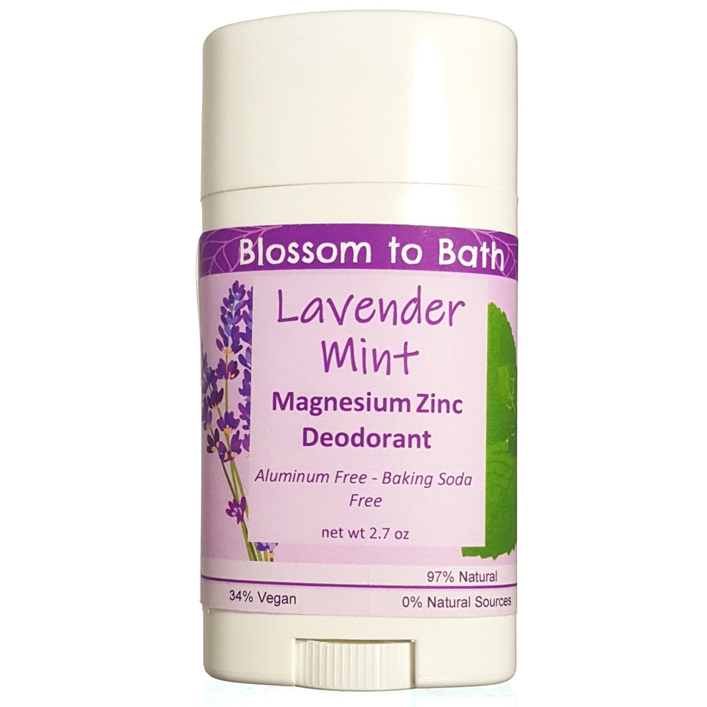 Buy Blossom to Bath Lavender Mint Magnesium Zinc Deodorant from Flowersong Soap Studio.  Long lasting protection made from organic botanicals and butters, made without baking soda, tested in the Arizona heat  A cheerfully relaxing combination of lavender and peppermint.