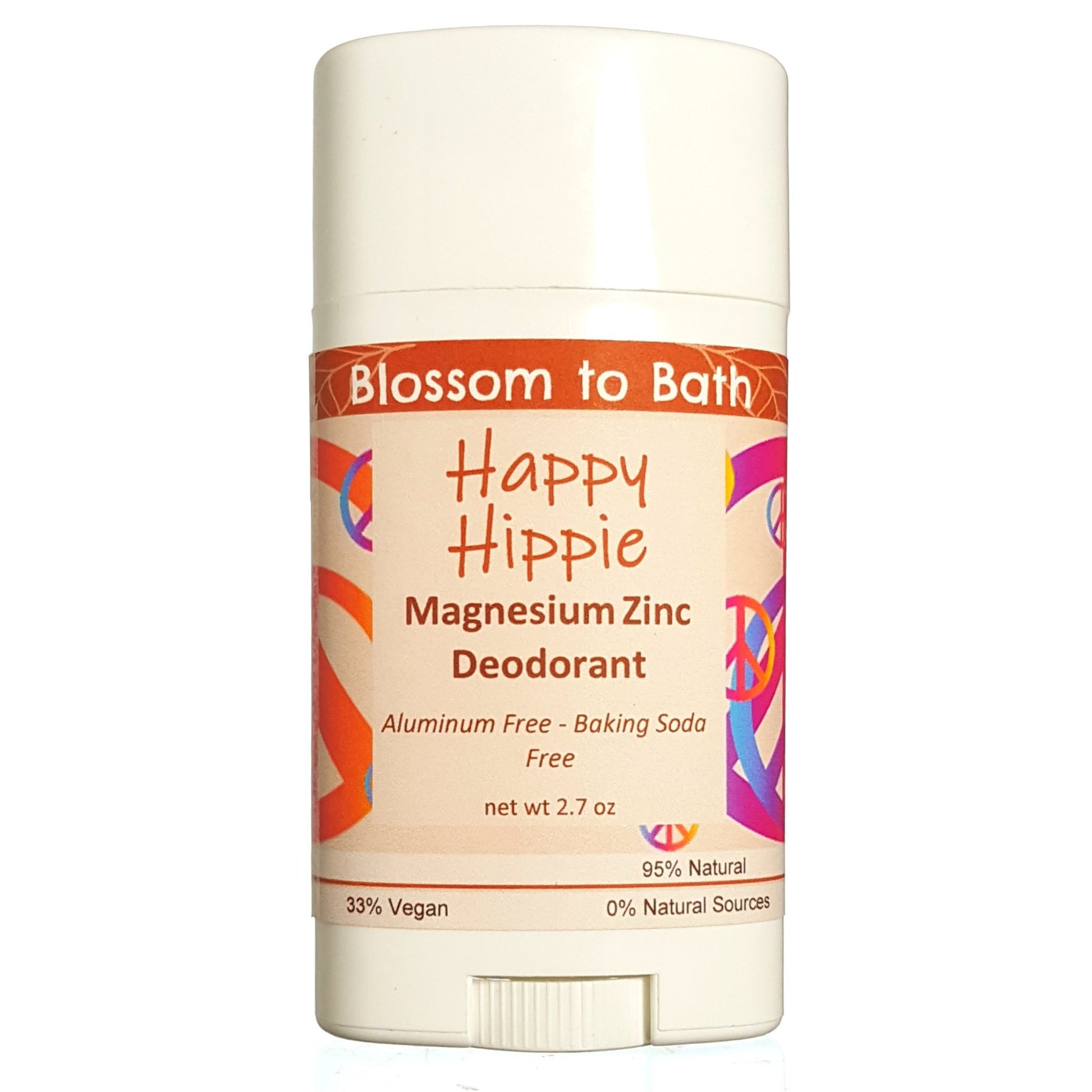 Buy Blossom to Bath Happy Hippie Magnesium Zinc Deodorant from Flowersong Soap Studio.  Long lasting protection made from organic botanicals and butters, made without baking soda, tested in the Arizona heat  A refreshing herbal fragrance that elevates your mood and your perspective.
