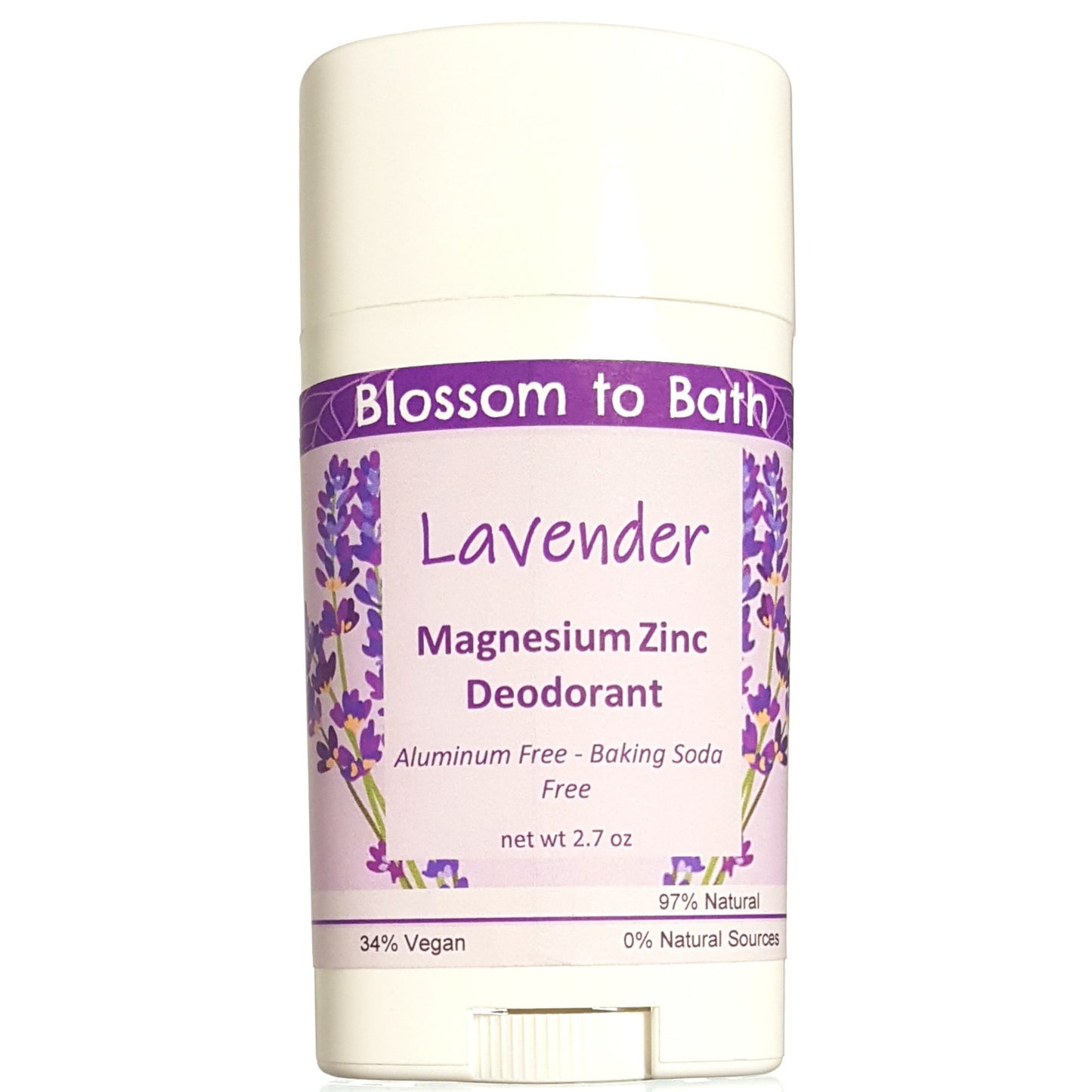 Buy Blossom to Bath Lavender Magnesium Zinc Deodorant from Flowersong Soap Studio.  Long lasting protection made from organic botanicals and butters, made without baking soda, tested in the Arizona heat  Classic lavender scent that is relaxing and comforting.