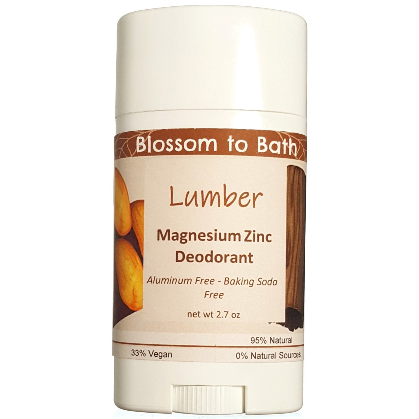 Buy Blossom to Bath Lumber Magnesium Zinc Deodorant from Flowersong Soap Studio.  Long lasting protection made from organic botanicals and butters, made without baking soda, tested in the Arizona heat  A masculine fragrance that echoes fresh cut trees.