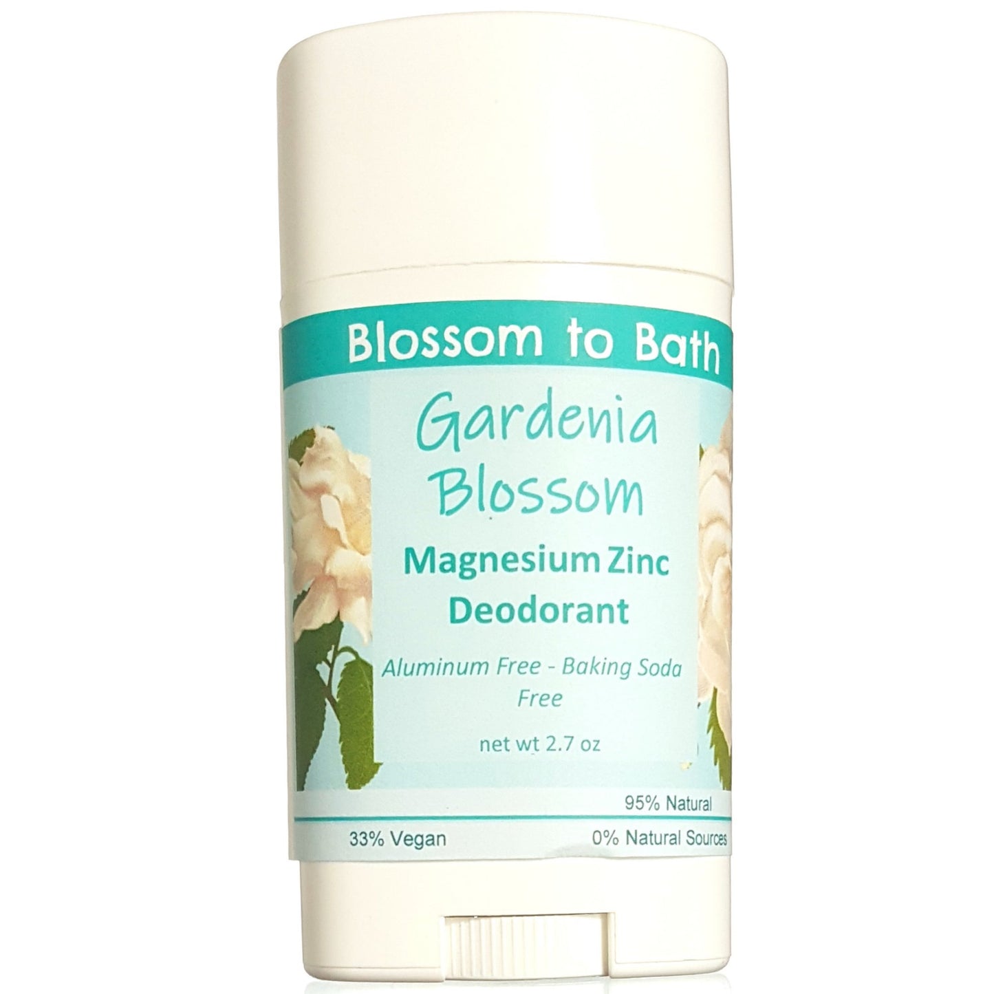 Buy Blossom to Bath Gardenia Blossom Magnesium Zinc Deodorant from Flowersong Soap Studio.  Long lasting protection made from organic botanicals and butters, made without baking soda, tested in the Arizona heat  Sweet Gardenia in a puff of blooming summer flowers