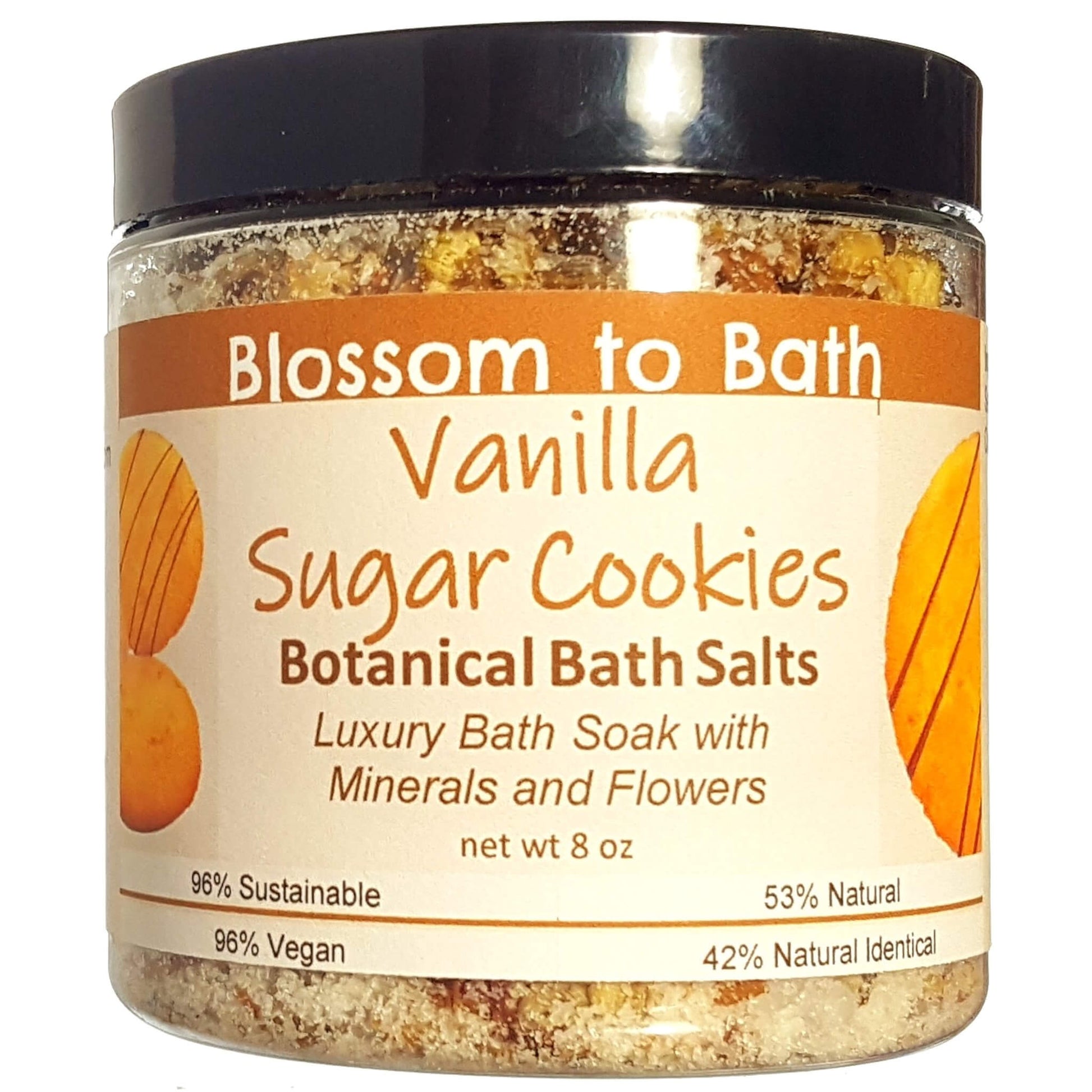 Buy Blossom to Bath Vanilla Sugar Cookies Botanical Bath Salts from Flowersong Soap Studio.  A hand selected variety of skin loving botanicals and mineral rich salts for a unique, luxurious soaking experience  Smells like sugar cookies in the oven.