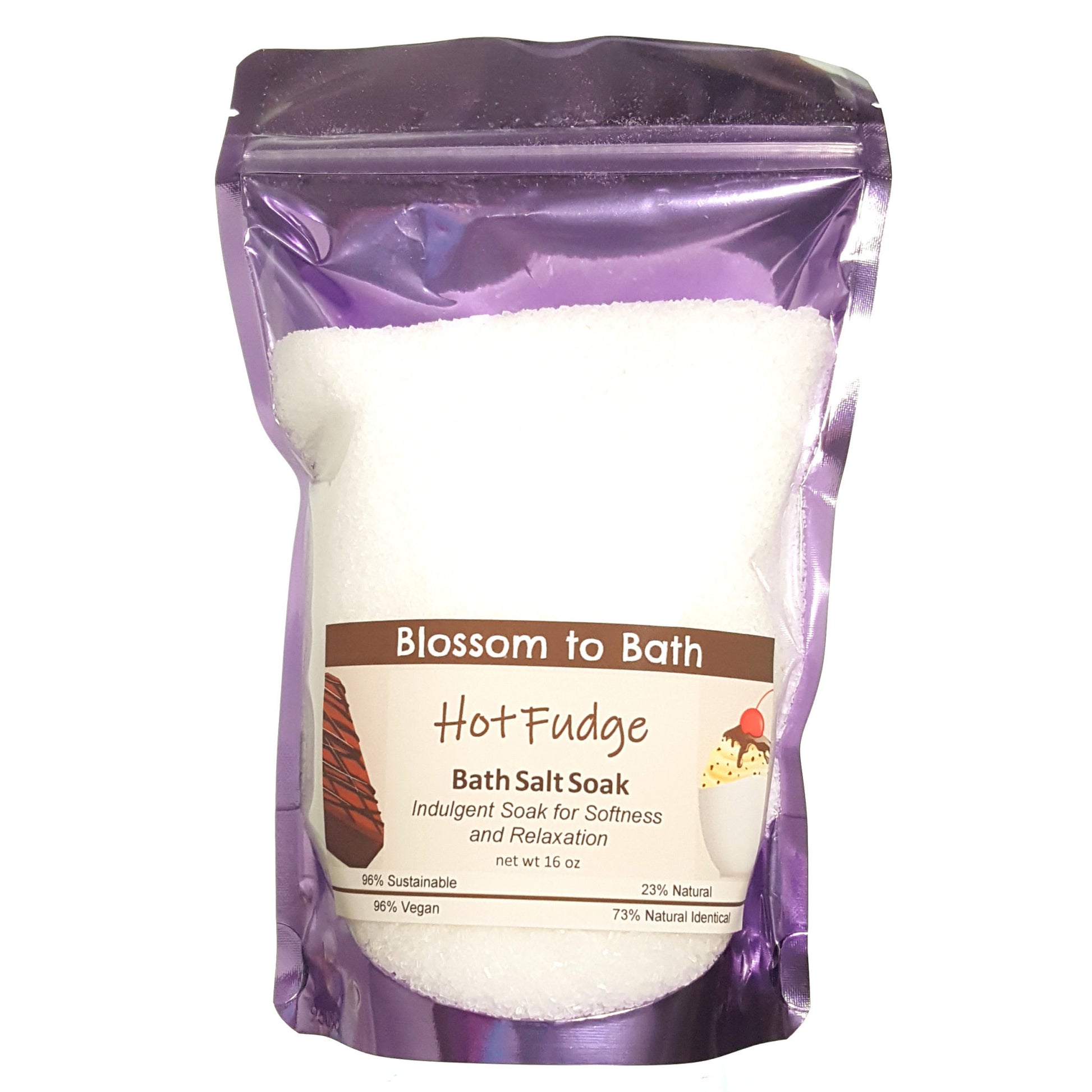 Buy Blossom to Bath Hot Fudge Bath Salt Soak from Flowersong Soap Studio.  Scented epsom salts for a luxurious soaking experience  The fragrance is three layers deep in rich chocolate.