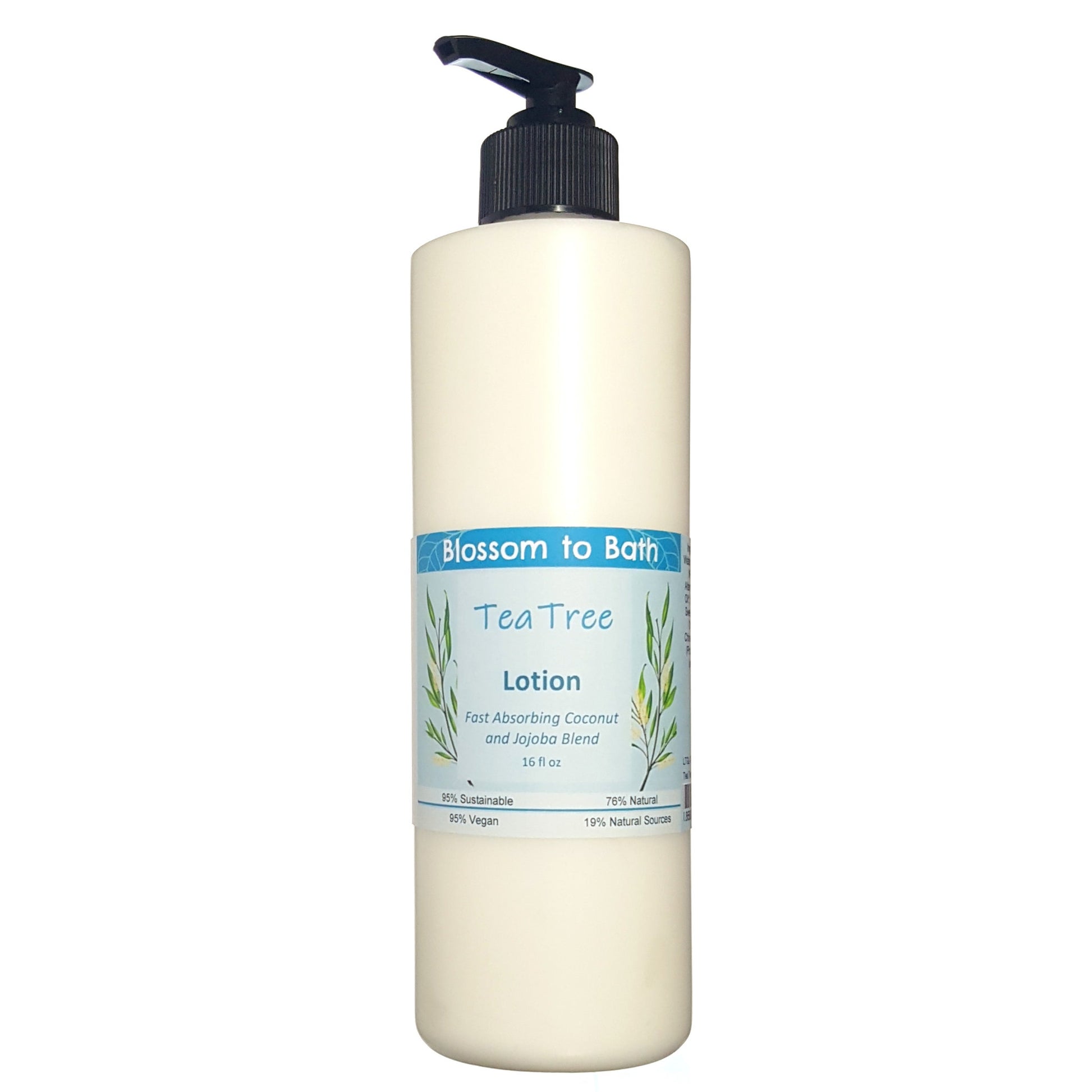 Buy Blossom to Bath Tea Tree Lotion from Flowersong Soap Studio.  Daily moisture luxury that soaks in quickly made with organic oils and butters that soften and smooth the skin  Tea tree's fresh fragrance embodies a deep down clean.